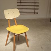Yellow wooden chair TON Bystrice (Thonet) 1970