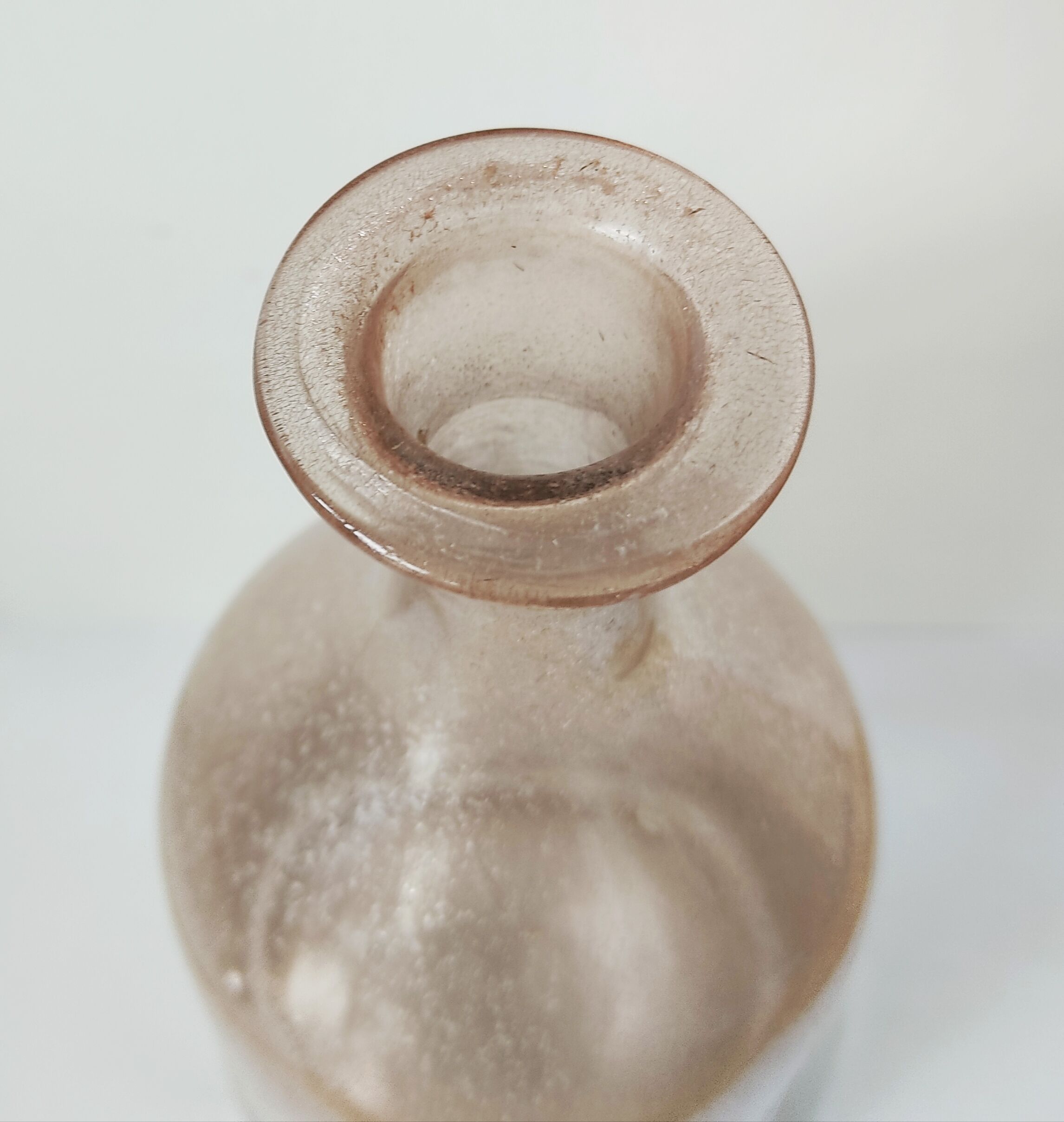 Frosted pale pink glass carafe 29 cm