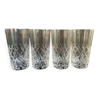 4 Grands verres cristal taillé – Cristalleries Royales de Champagne