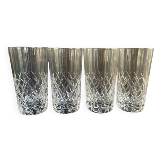 4 Large cut crystal glasses – Cristalleries Royales de Champagne