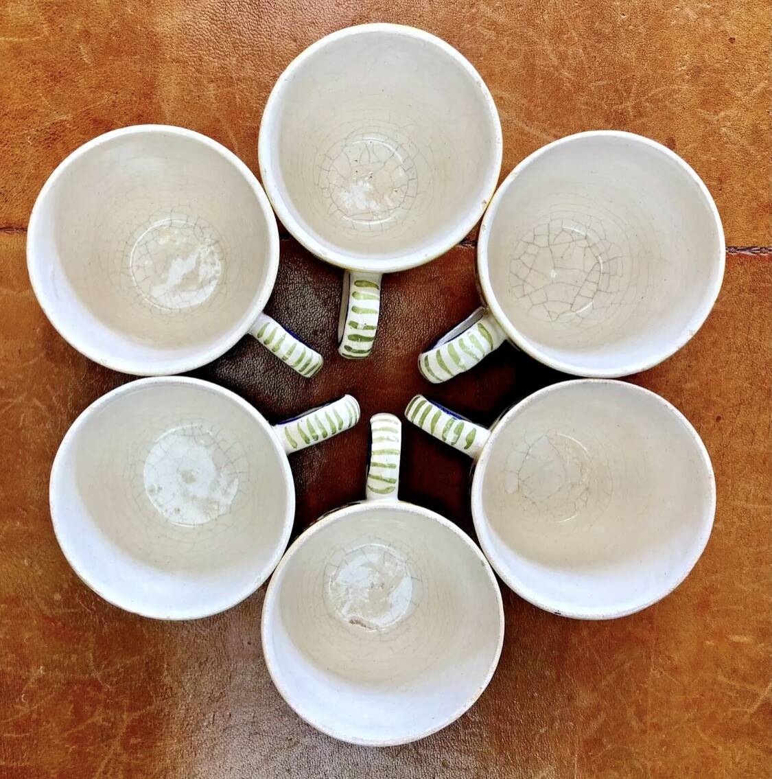 6 old Devres Fourmaintraux Rouen coffee cups Dinan model 19th century