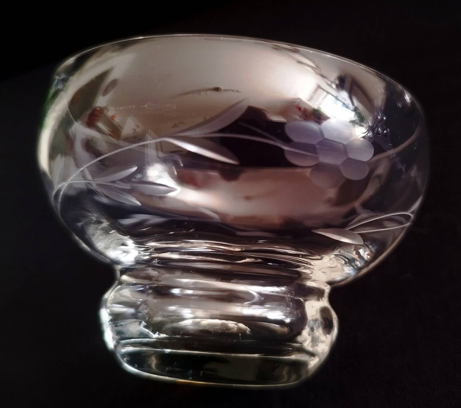 Vintage Engraved Crystal Champagne Glasses