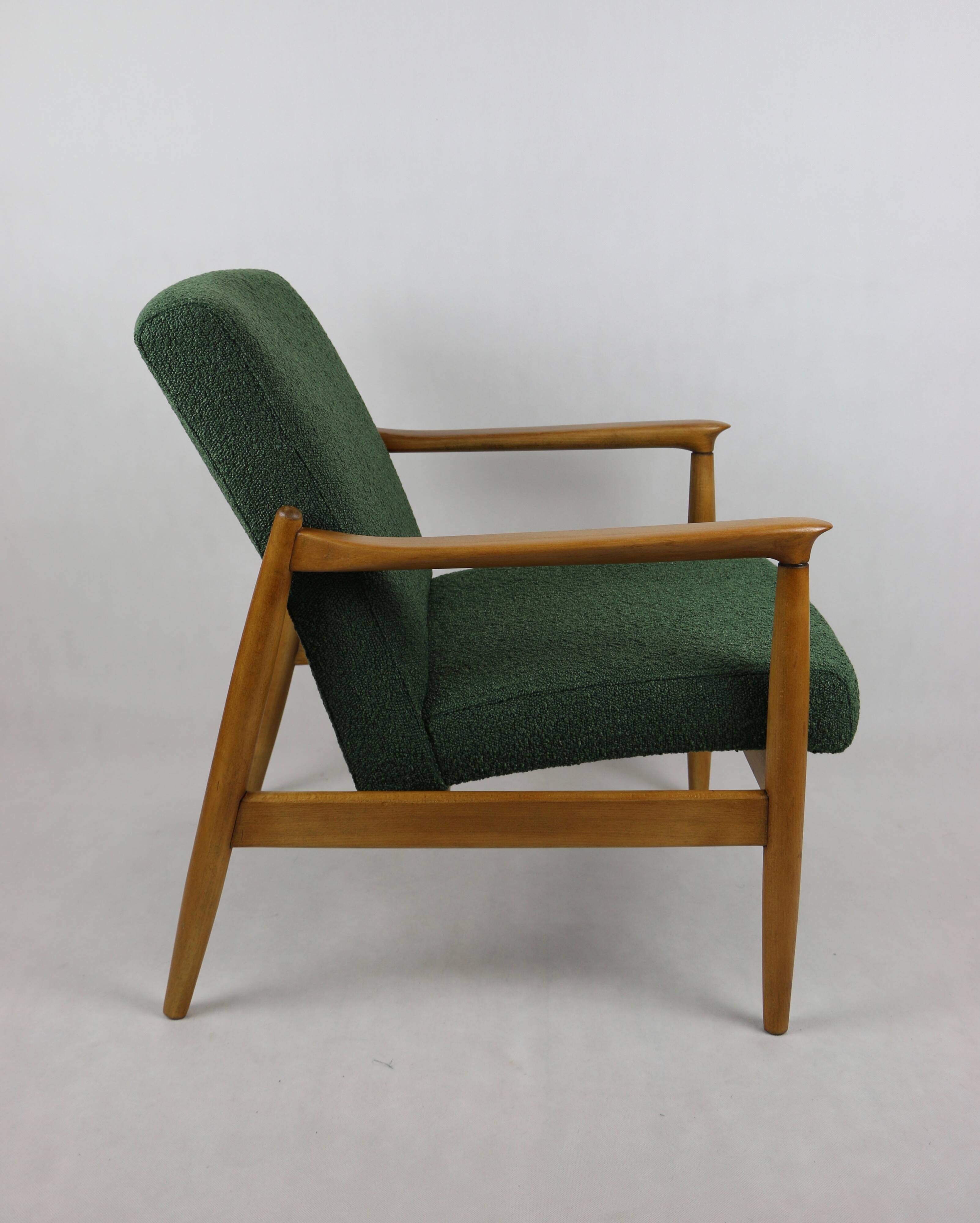 Green Boucle GFM-64 Armchair attributed to Edmund Homa, 1970s