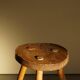 Tripod stool made of solid oak, by a Danish cabinetmaker, mid-century, around 1960.