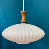 Suspension in opaline and teak 60s