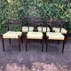 6 Scandinavian chairs with pale yellow skai seats