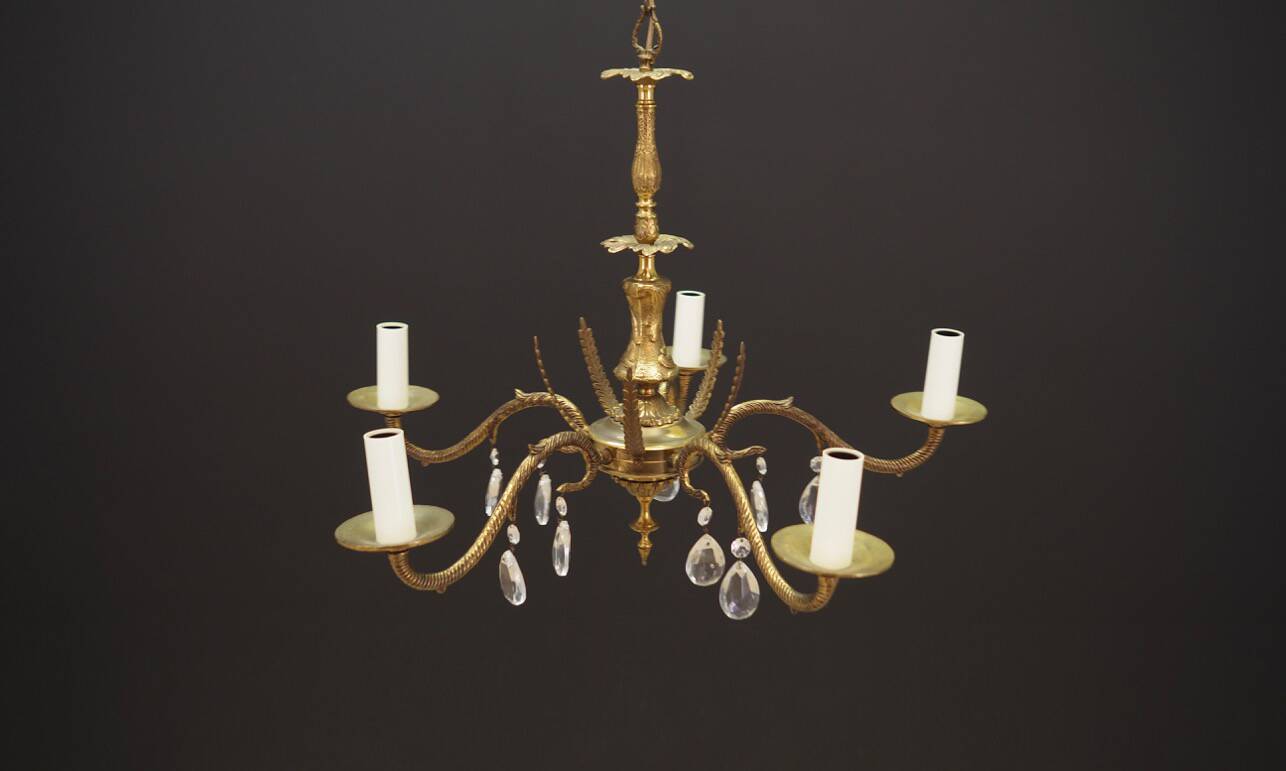 Lustre en laiton, design danois, années 1960, production : Danemark