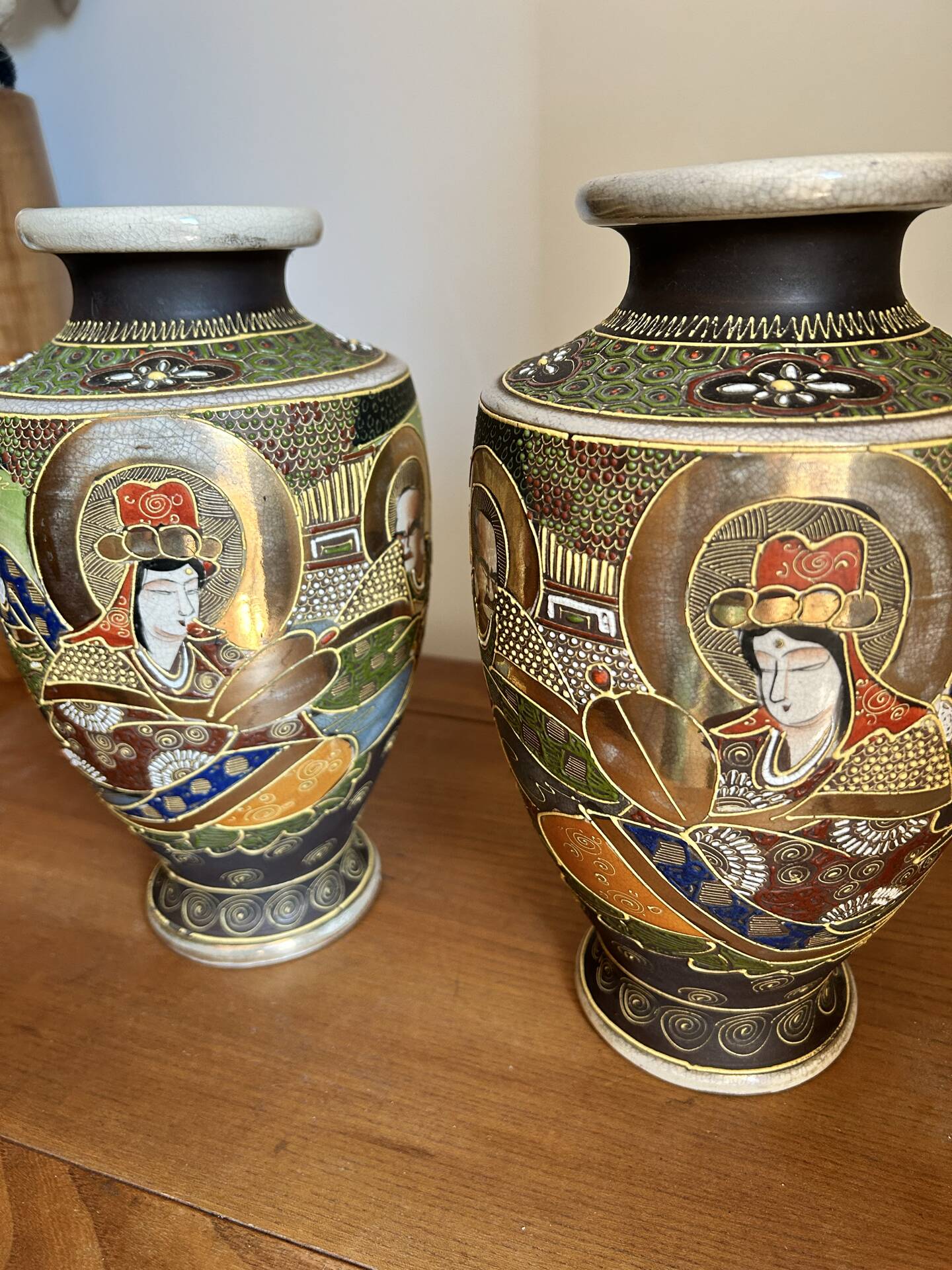 Pair of Satsuma vases
