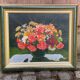 Old painting on canvas with Frey green and gold frame 58x51cm