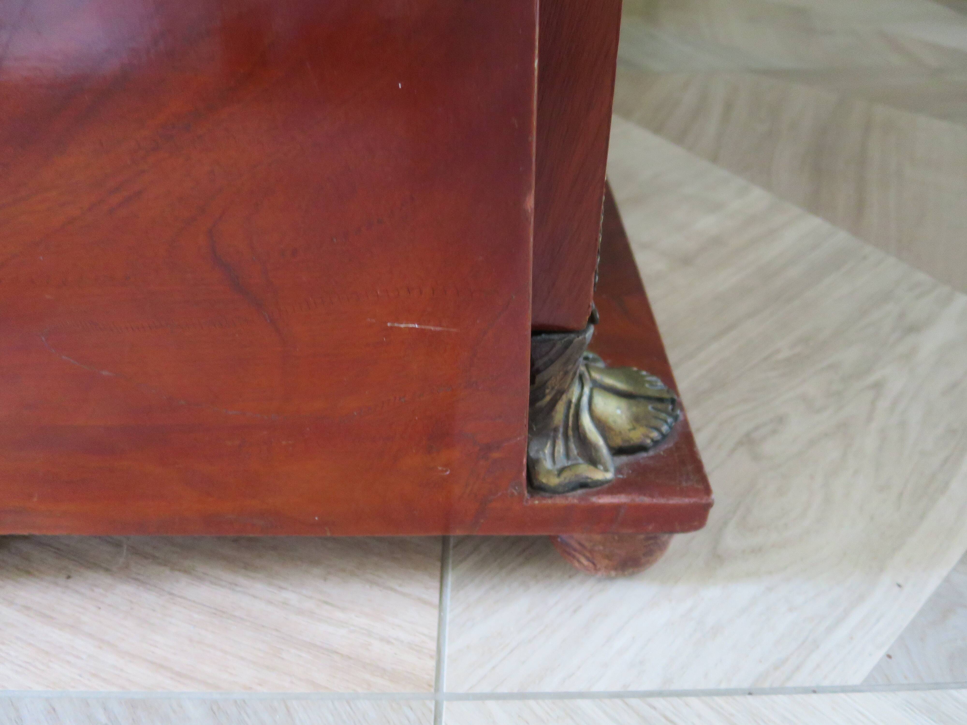 Antique Weekly Planner/Empire Style Commode-Caryatid-Patinated Bronze - 1950