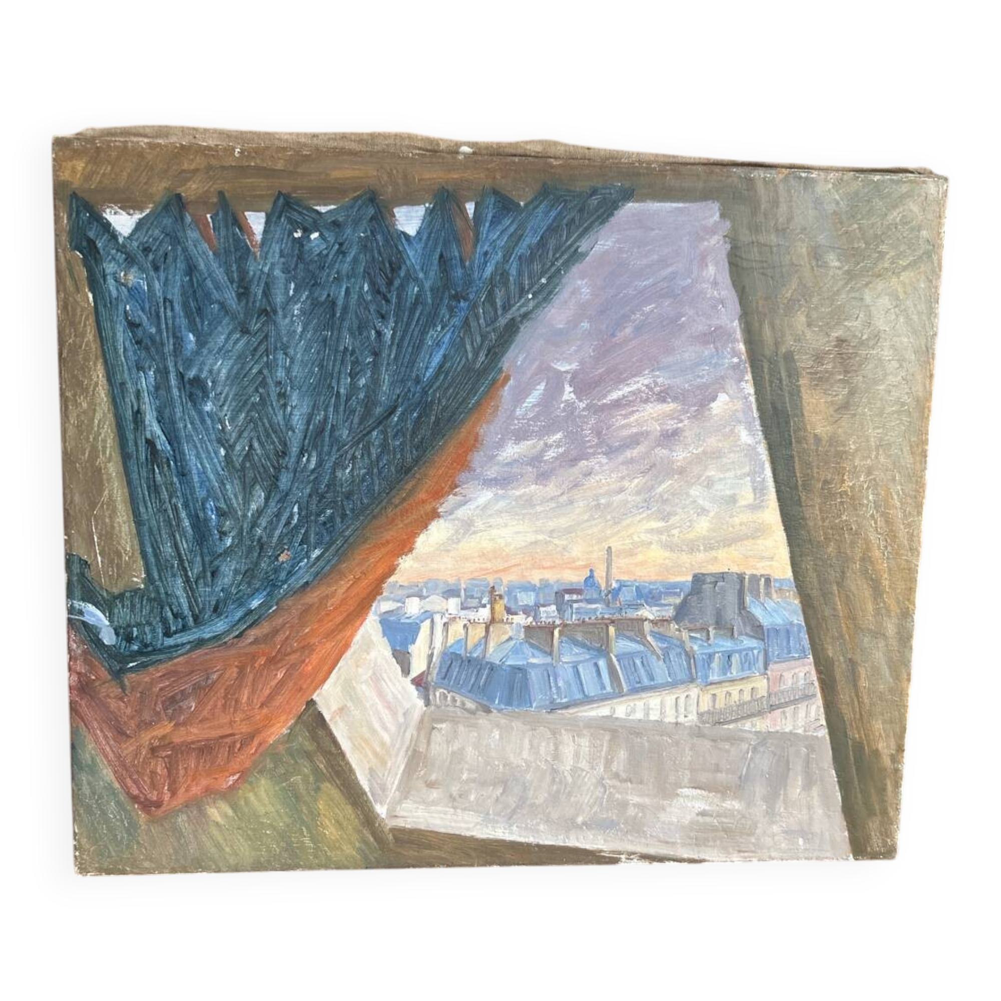 Vintage painting of the Tour de Paris in oil.