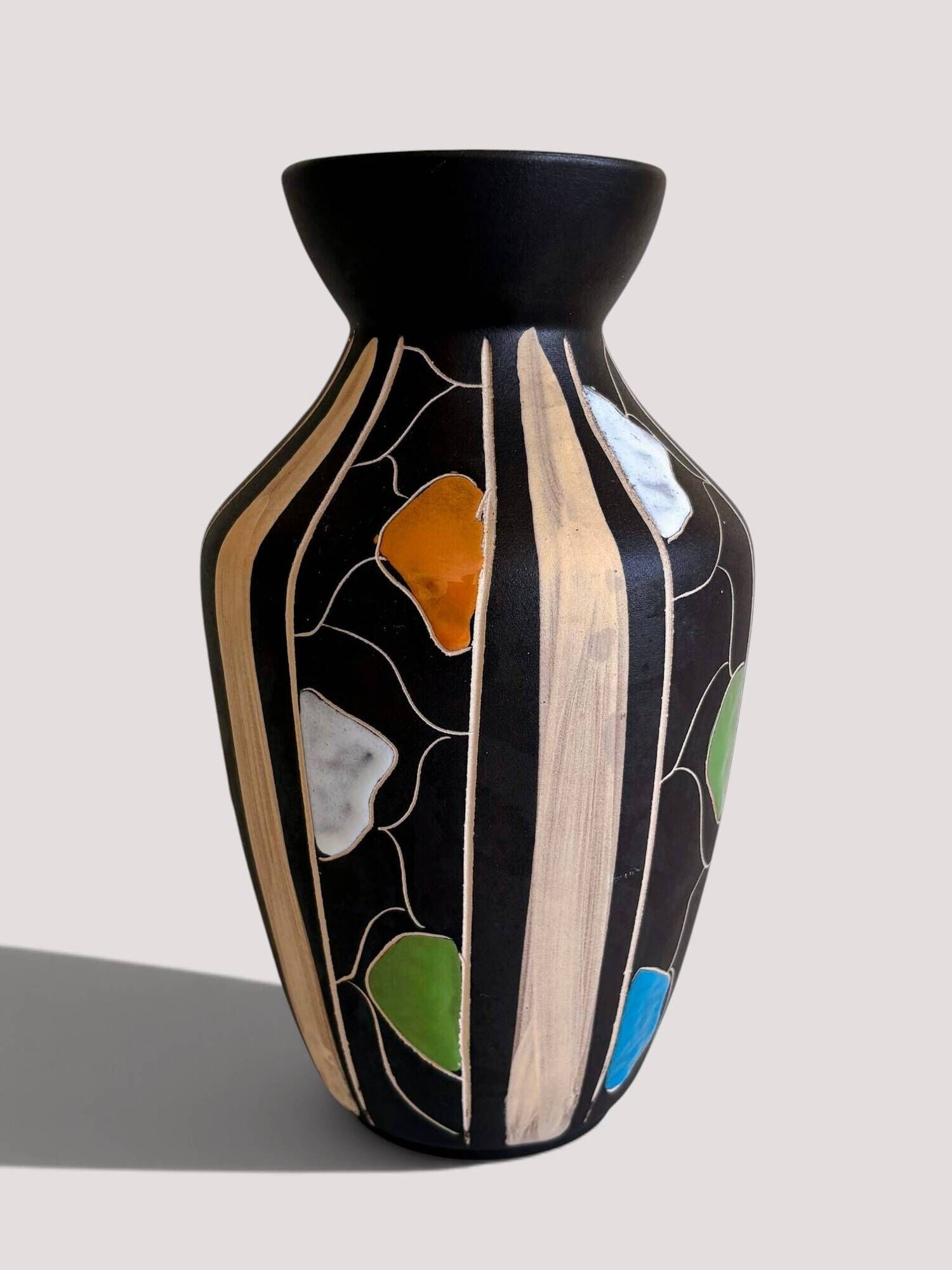 Bodo Mans “Valencia” Ceramic Vase for Bay Keramik, West Germany, 1960s