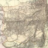 Antique  map of persia (iran) afghanistan, baluchistan. persian gulf. caspian 1886 map