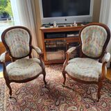 Voltaire Louis Philippe sofa and 2 armchairs, fully restored