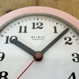 Vintage Pink East German Bakelite Wall Clock from Weimar, 1980s