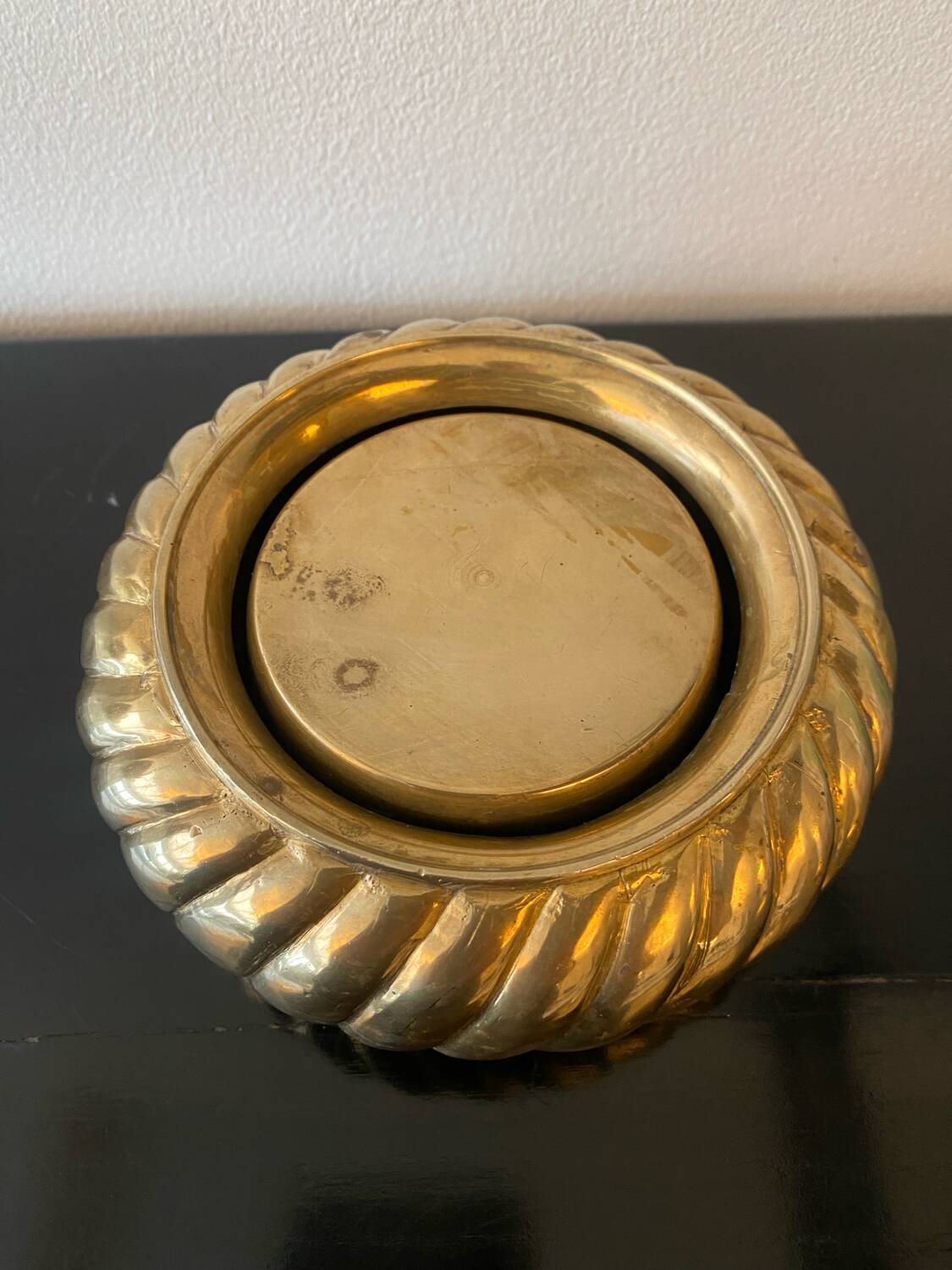 Vintage gold-plated copper/brass ashtray