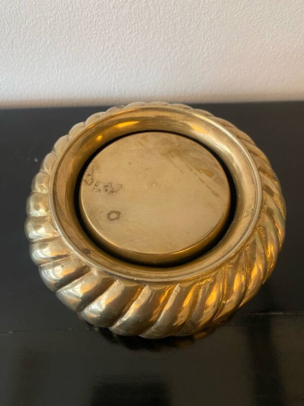 Cendrier vintage doré en cuivre/laiton