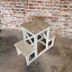 Ancien marchepied / escabeau en bois patiné – style brocante campagne