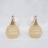 Speckled glass swan neck wall lights