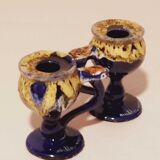 Pair of ceramic candle holders