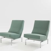 Pierre Paulin pair of CM236 satin chrome armchairs from 1960.