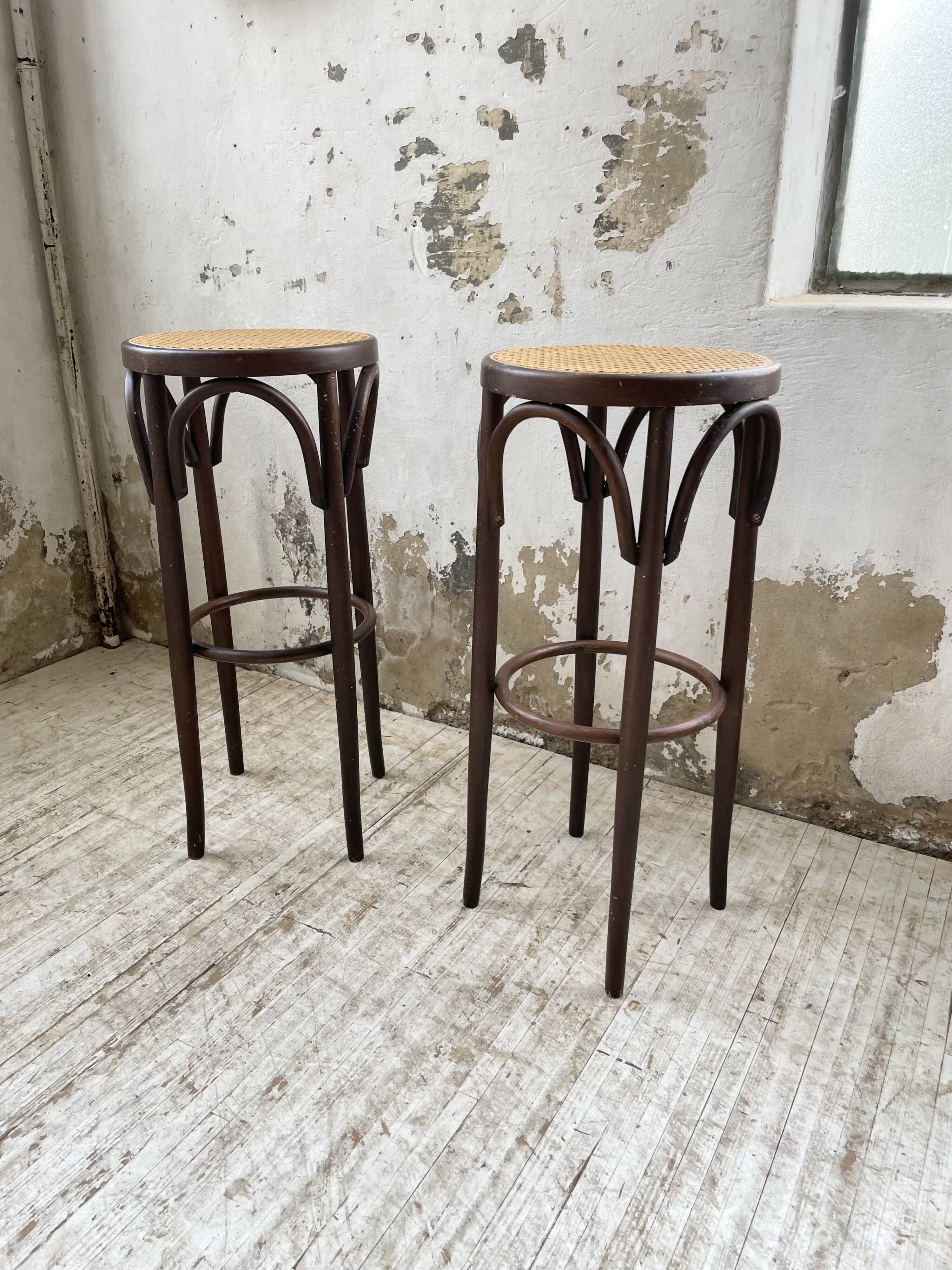 High cane bistro stools