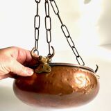 Cache-pot suspendu aux 3 buffles vintage