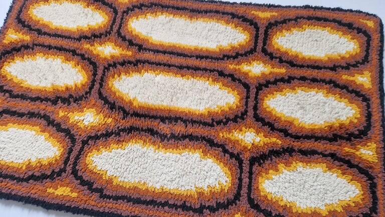 mall rug/carpet/wall tapestry from the mid-century Ege Rya, Denmark, 1970s