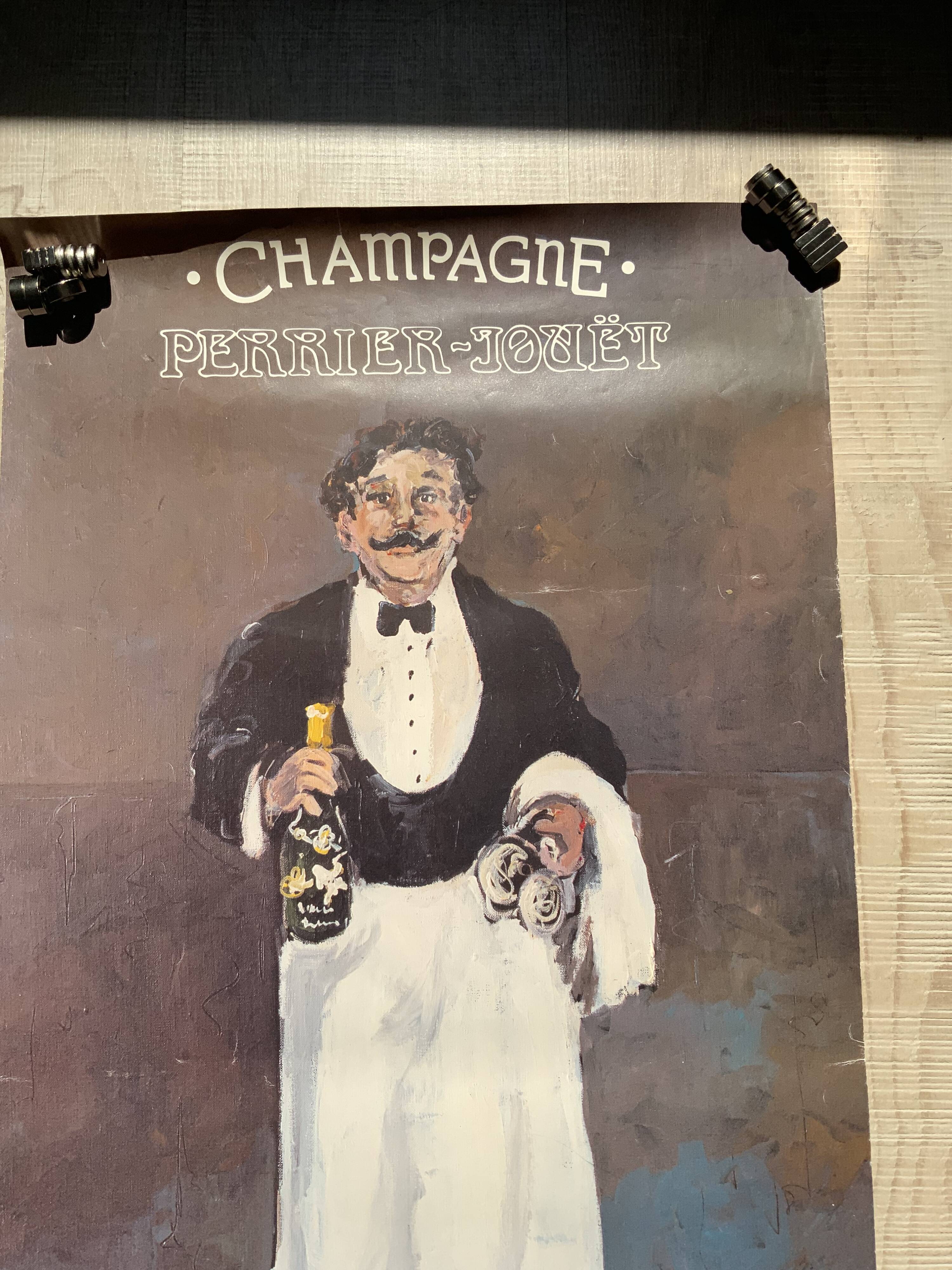 Poster champagne Perrier Jouët old ad vintage