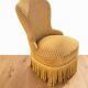Vintage mustard velvet crab chair with fringes – 1970s