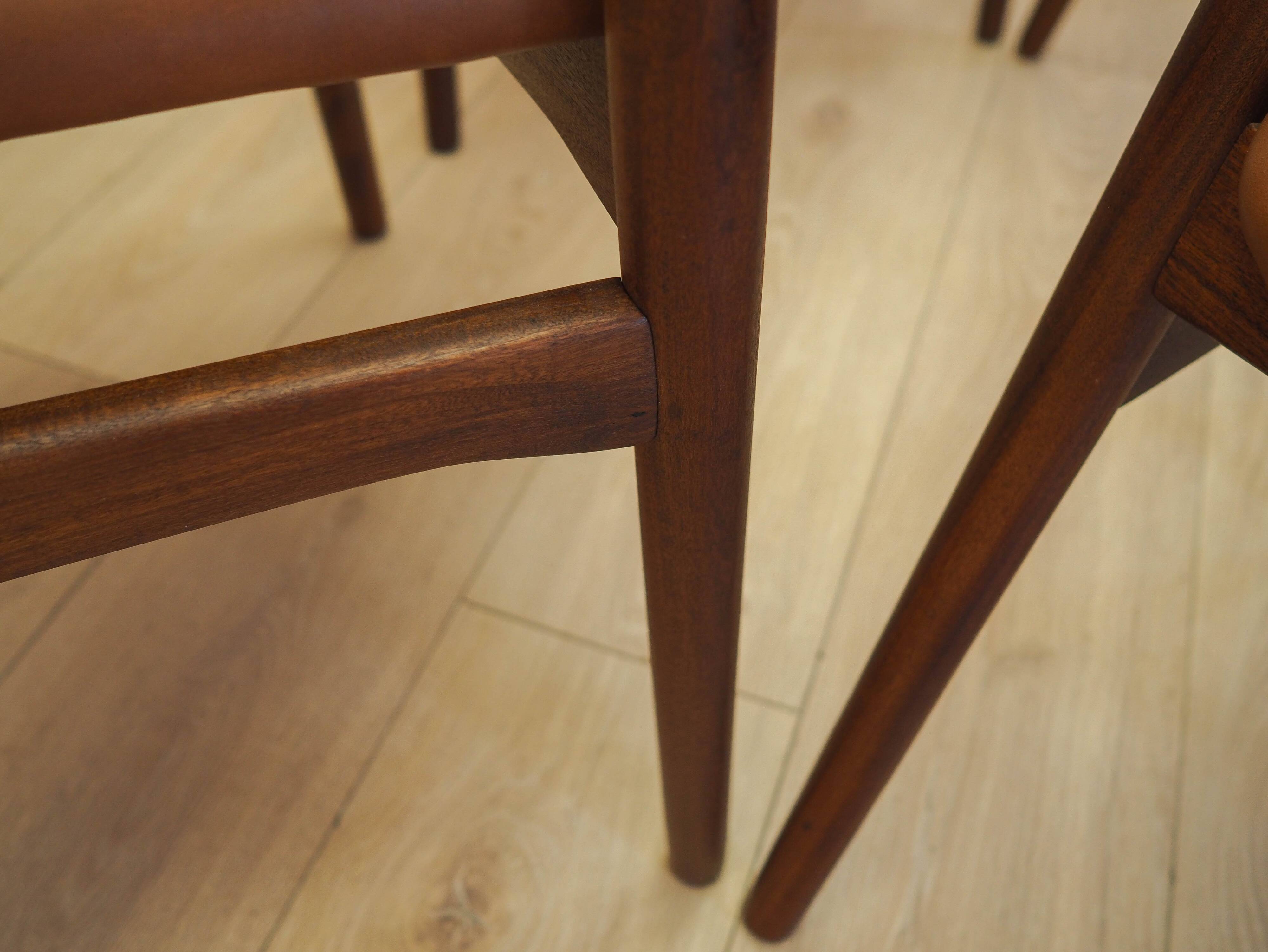 Set of six teak chairs, Danish design, 1970s, made in Denmark