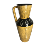 Former vase Scheurich europ linie ceramics beige - black - anse germany vintage