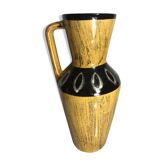 Vase Scheurich Europ Linie céramique beige & noire + anse germany vintage