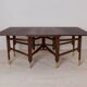 Table à manger vintage, bois de teck, éléments en laiton, Norvège, années 1950