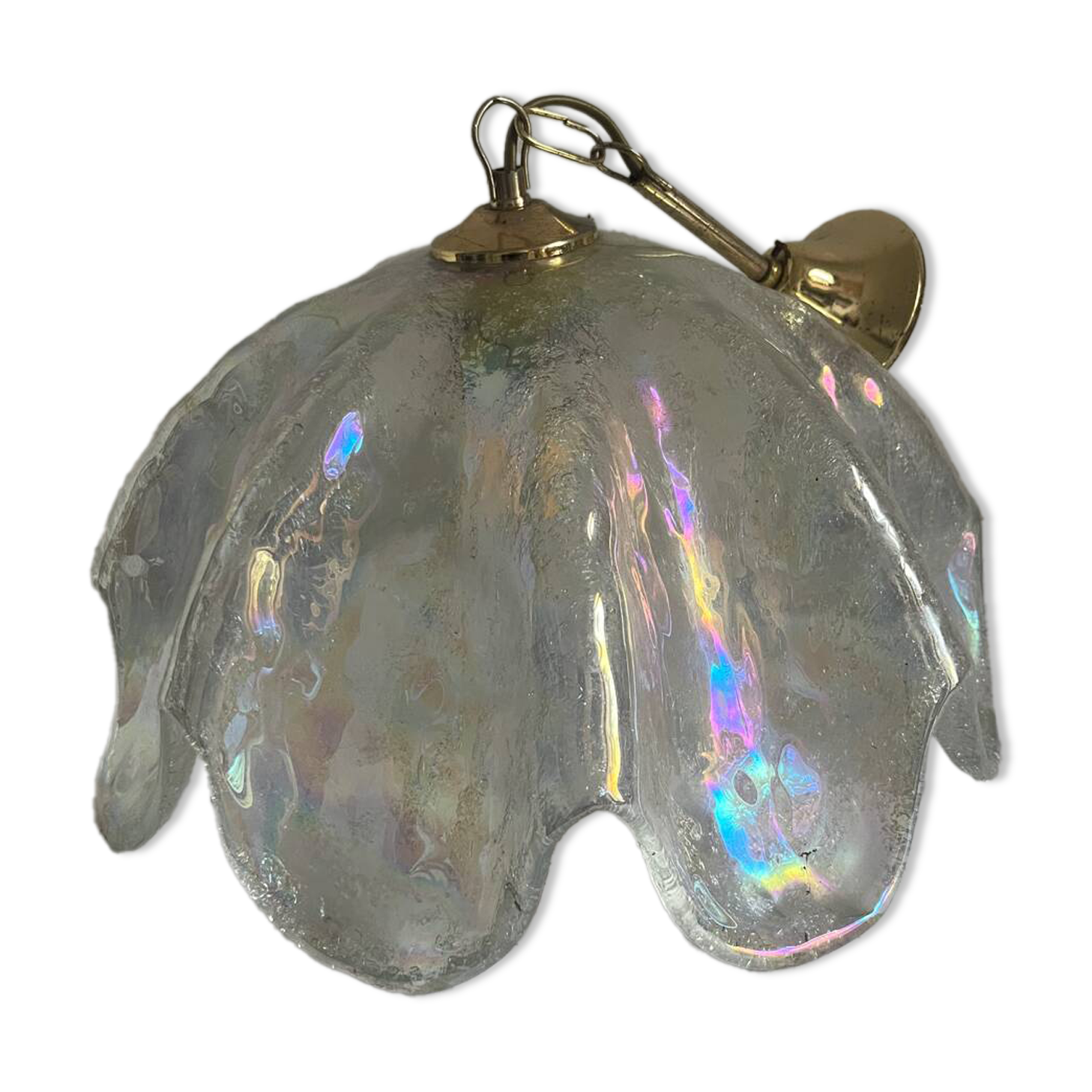 Suspension fleur irisée dans le goût de Kaiser Leuchten, 1960