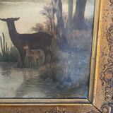Old oil on canvas “forest scene” signed