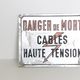 Plaque industrielle d'avertissement Danger de Mort, usine, loft, vintage
