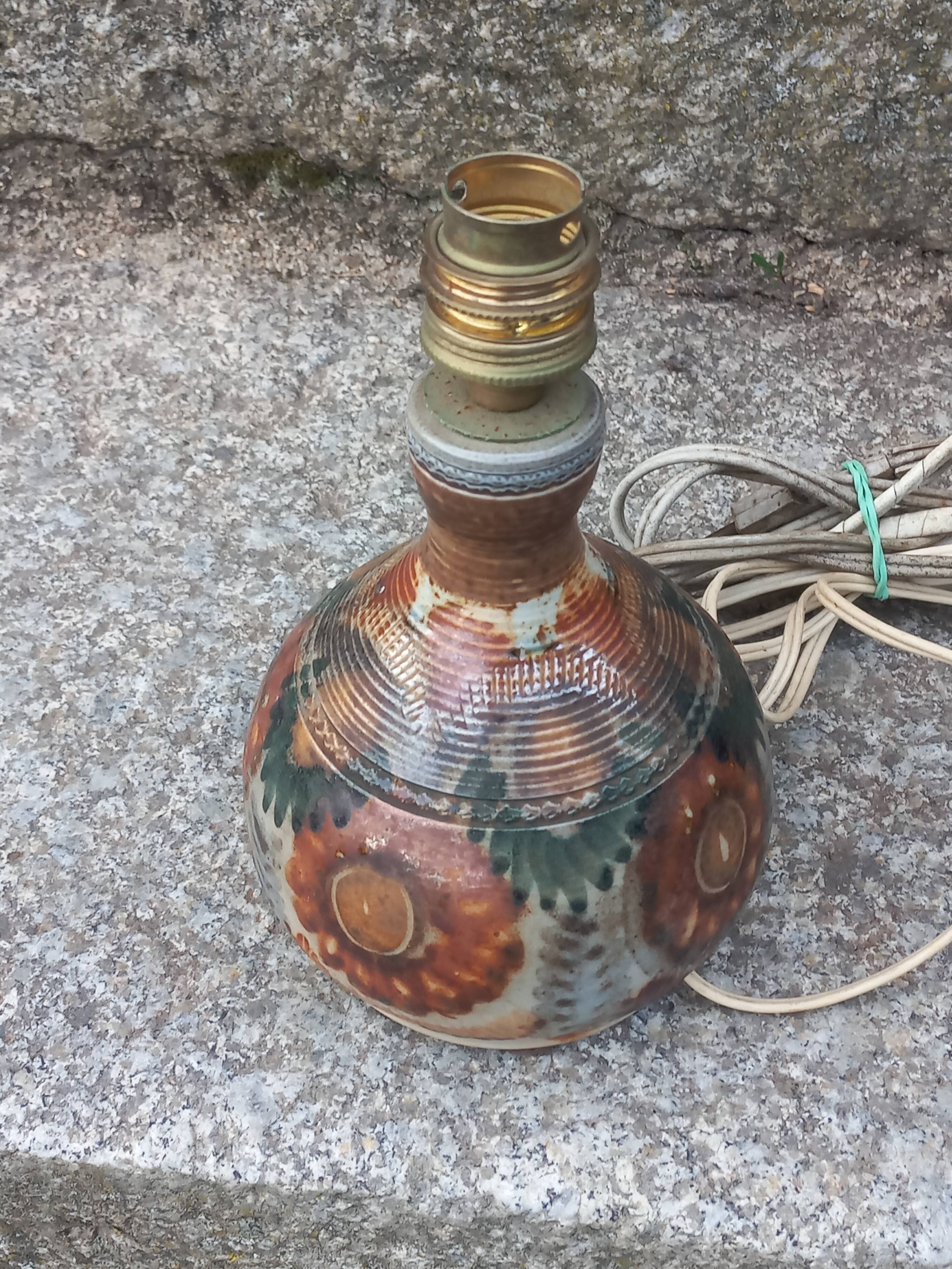 Set of 2 stoneware lamps by Jean Claude Courjault La Cerisaie.