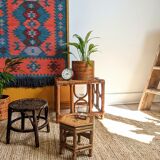 Caramel rattan side table