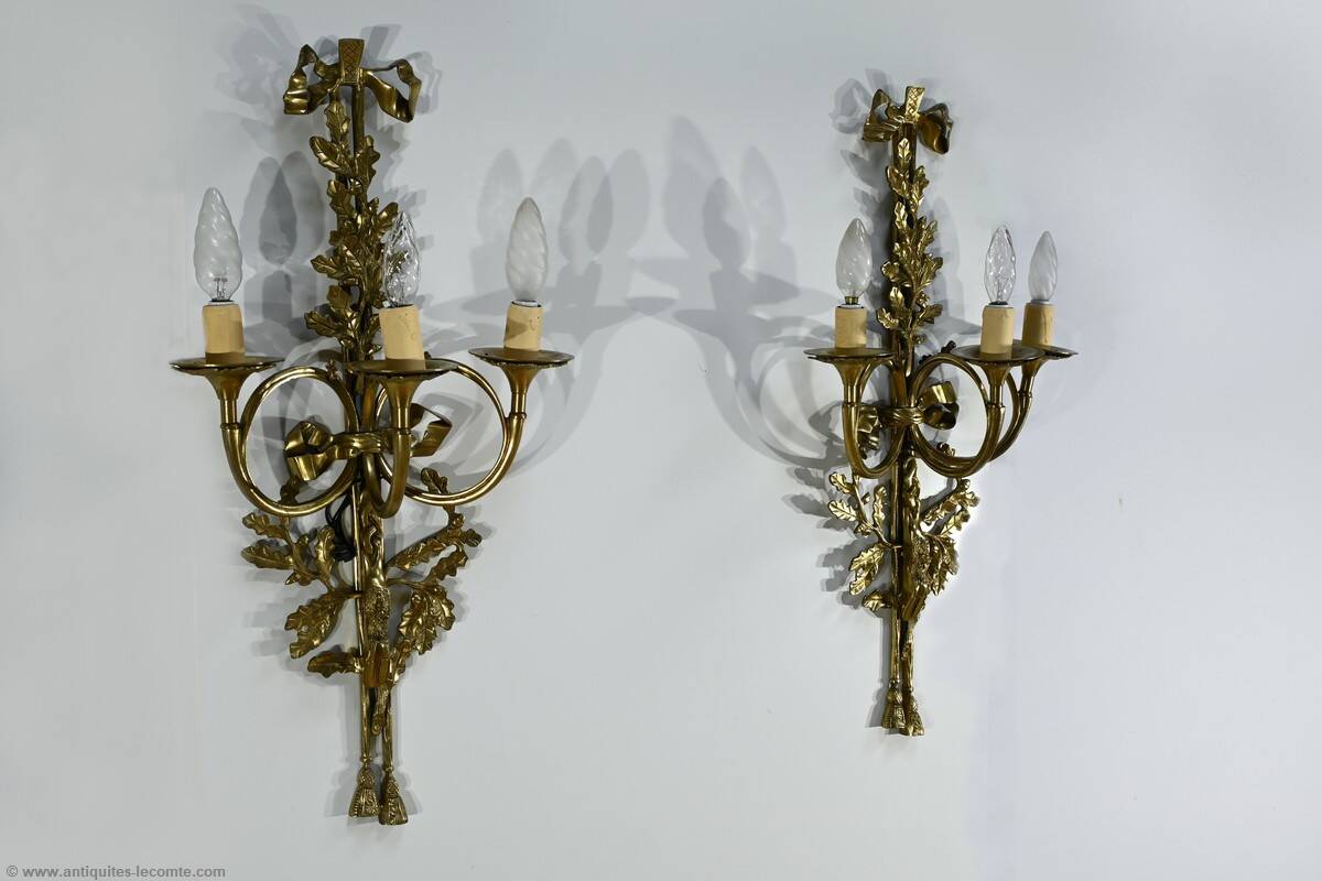 Bronze Wall Sconces, after C. Galle, Napoleon III period – Mid