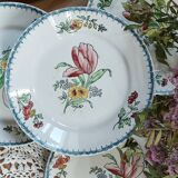 Set of 6 polychrome ironstone dessert plates