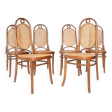 Set of 6 Thonet style chairs model number 17 "Long John"