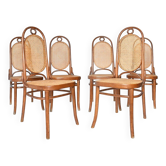 Set of 6 Thonet style chairs model number 17 "Long John"