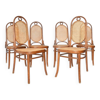 Suite de 6 chaises de style Thonet modèle numéro 17 "Long John"