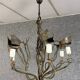 Vintage iron chandelier with rust patina circa 1980
