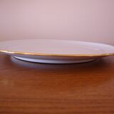 Fine white porcelain cake dish (creation A. Deshoulières)