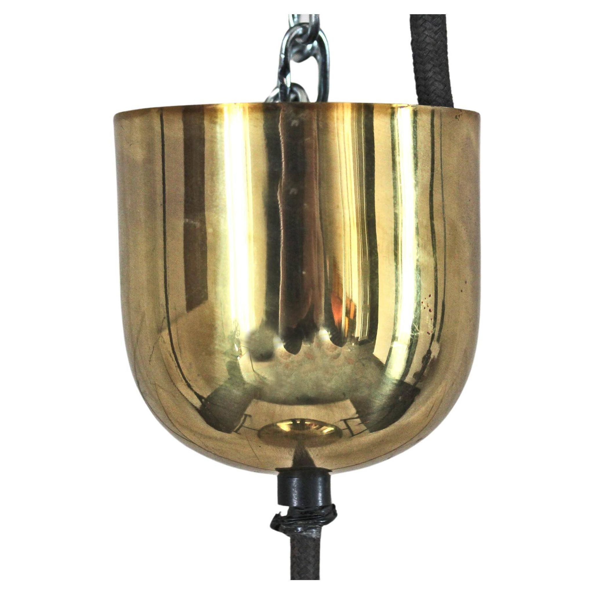 Suspension en laiton vintage, Italie années 1970