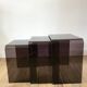 Set of 3 nesting coffee tables in smoked plexi / purple 70s
