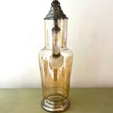 Vintage glass and tin jug