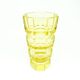 Art Deco vase, yellow crystal, design by J. Hoffmann, Moser, Czechoslovakia, 1930s